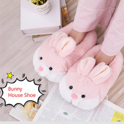 House Fluffy Women Slippers Cute Cartoon Pink Bunny Girls Fur Slides Bedroom Indoor Rabbits Warm Plush Ladies Casual Shoes - Gufetto Brand 