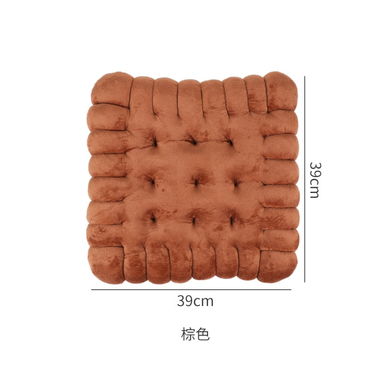 Cuscino creativo a forma di biscotto per caffè in peluche Cuscino Tatami per biscotti Cuscino per divano Sedia da ufficio Cuscini decorativi per soggiorno in cotone spesso - Gufetto Brand 