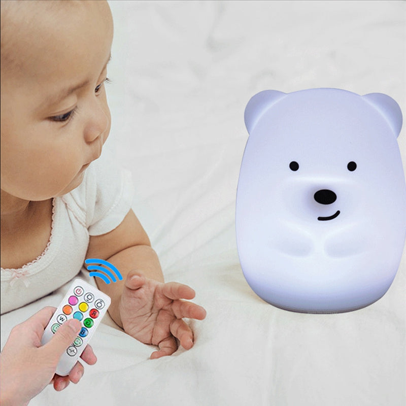 Owl LED Night Light Touch Sensor Remote Control 9 Colors Dimmable Timer USB Rechargeable Silicone Animal Lamp for Kids Baby Gift - Gufetto Brand 