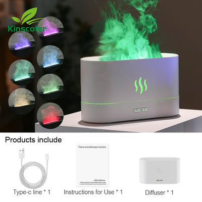 Kinscoter Aroma Diffuser Air Humidifier Ultrasonic Cool Mist Maker Fogger Led Essential Oil Flame Lamp Difusor - Gufetto Brand 