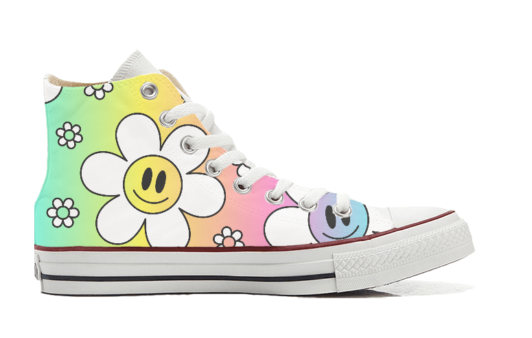 Sneakers Converse Alte Original FLOWER SMILE ( F6709325  ) - Gufetto Brand 