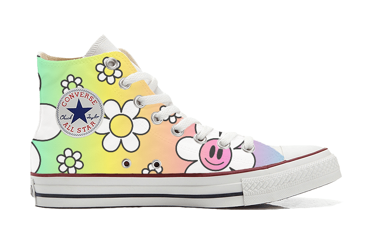 Sneakers Converse Alte Original FLOWER SMILE ( F6709325  ) - Gufetto Brand 