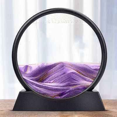 Moving Sand Art Picture Round Glass 3D Clessidra Deep Sea Sandscape In Motion Display Flowing Sand Frame 7/12inch Per la decorazione domestica - Gufetto Brand 