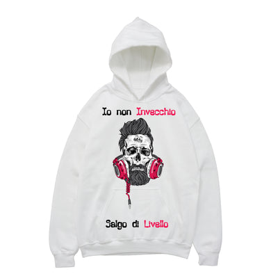 Felpa uomo Non Invecchio Skull Music ( Q987 ) - Gufetto Brand 