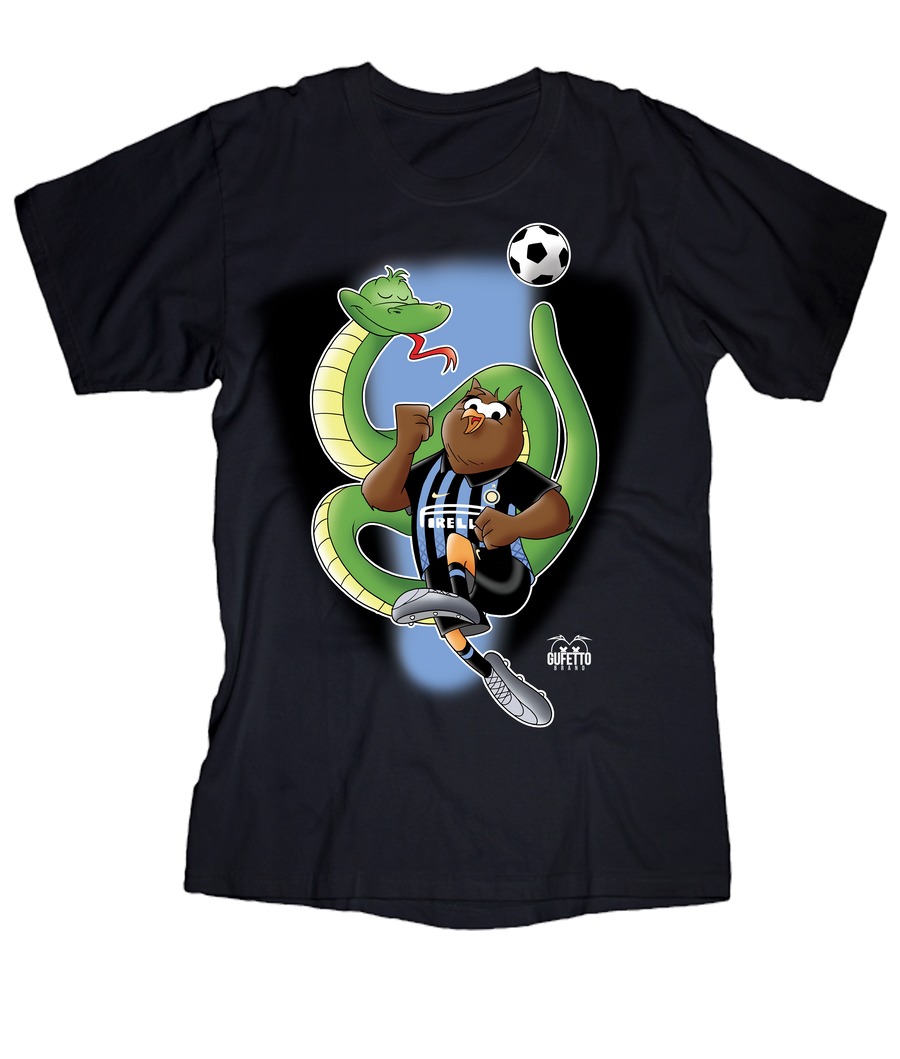 T-shirt Uomo Soccer Gufetto NeroBlu - Gufetto Brand 