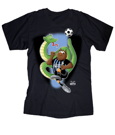 T-shirt Uomo Soccer Gufetto NeroBlu - Gufetto Brand 