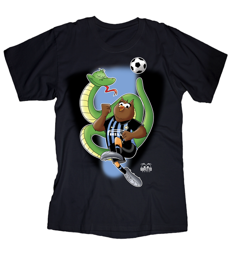 T-shirt Donna Soccer Gufetto NeroBlu - Gufetto Brand 