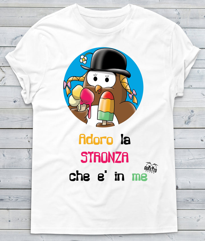 T-shirt Donna Adoro la Stronza ( L023 ) - Gufetto Brand 