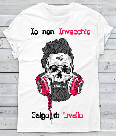 T-shirt Uomo Non Invecchio Skull Music ( S367 ) - Gufetto Brand 