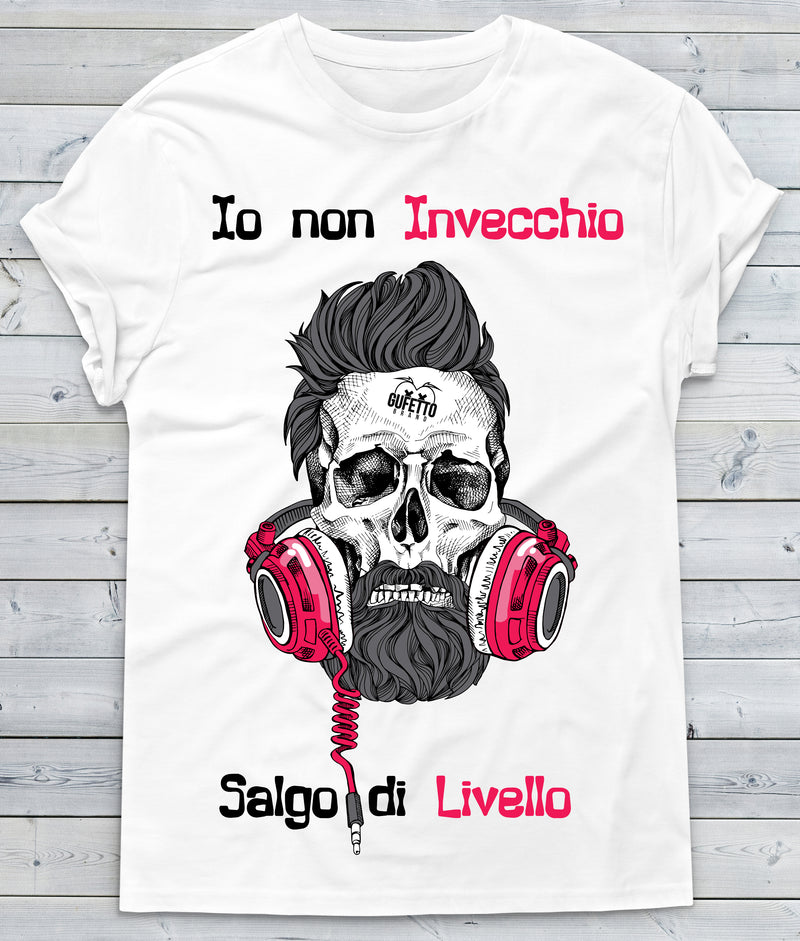 T-shirt Uomo Non Invecchio Skull Music ( S367 ) - Gufetto Brand 