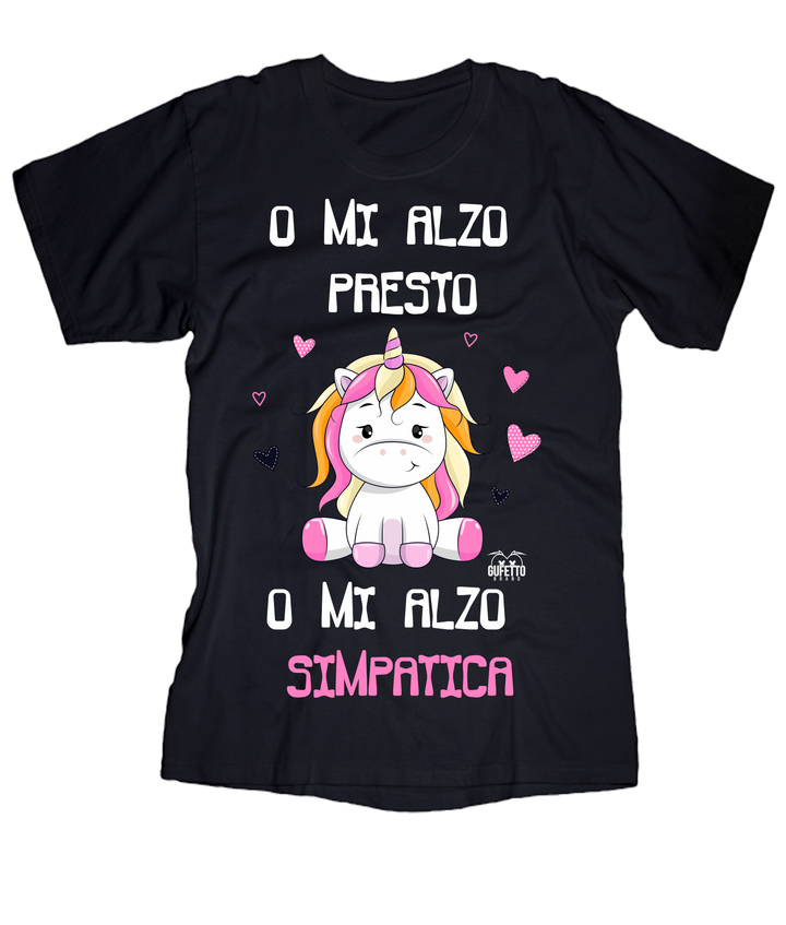 T-shirt Donna Mi Alzo Unicorn - Gufetto Brand 