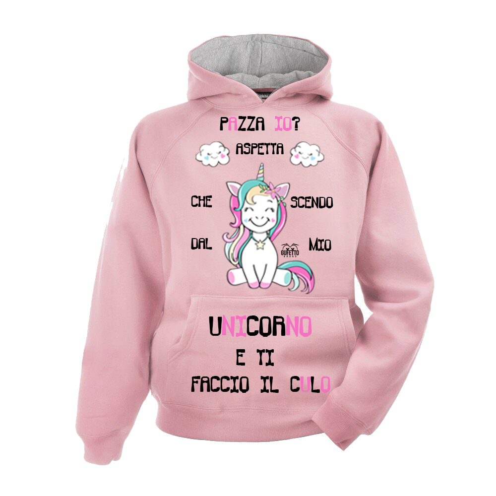Felpa donna Unicorn Pazza io - Gufetto Brand 