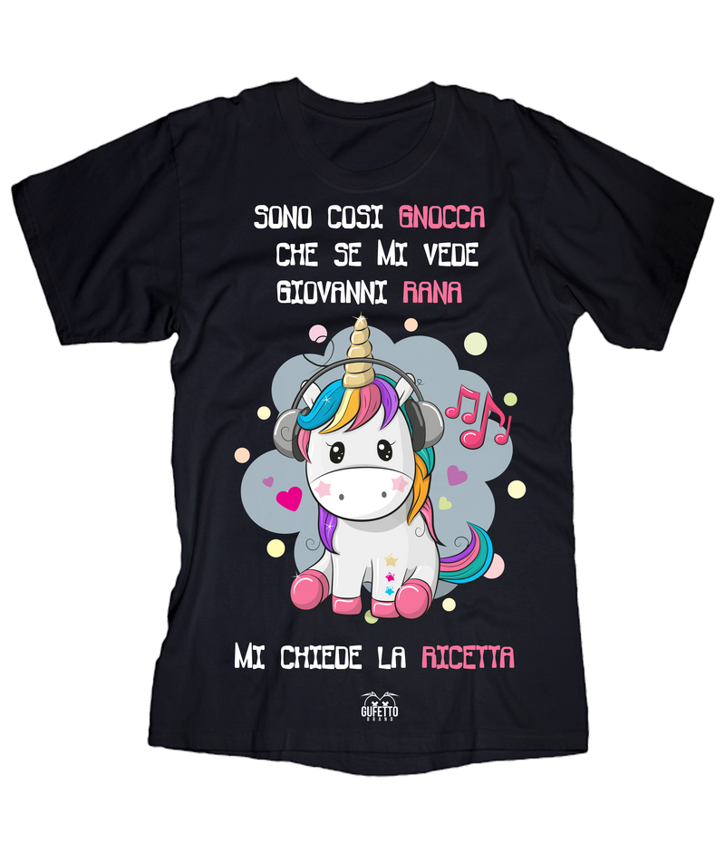 T-shirt Donna Sono così Gnocca Unicorn - Gufetto Brand 