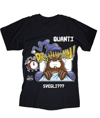 T-shirt Donna Quanti Svegli???? - Gufetto Brand 