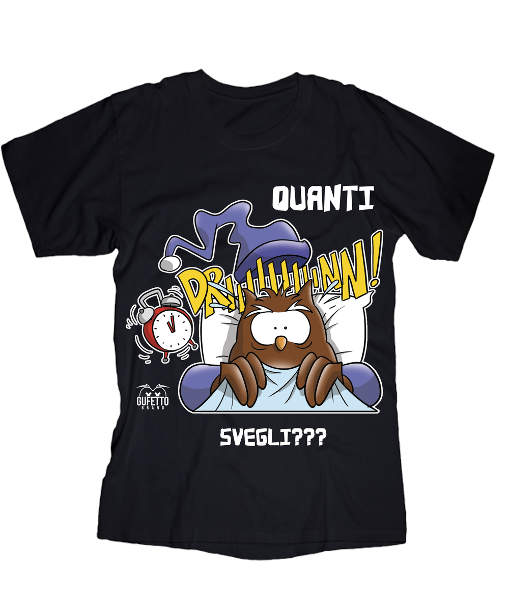 T-shirt Uomo Quanti Svegli???? - Gufetto Brand 