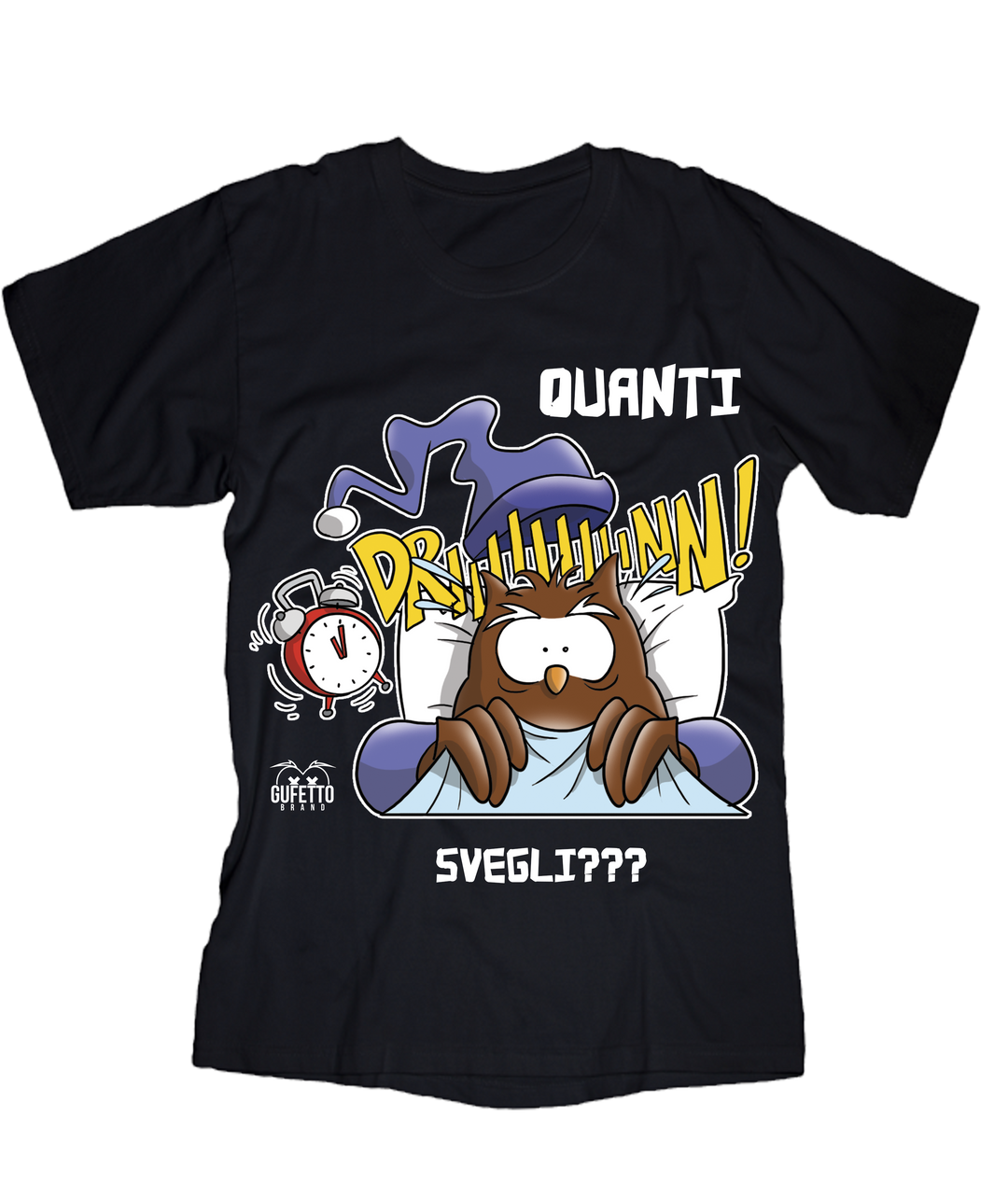 T-shirt Uomo Quanti Svegli???? - Gufetto Brand 
