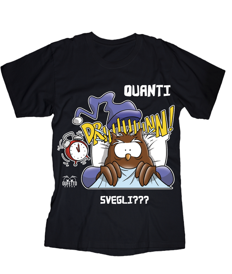 T-shirt Donna Quanti Svegli???? - Gufetto Brand 