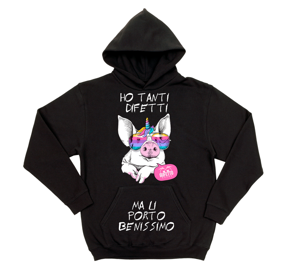 Felpa uomo Ho tanti difetti Porc - Gufetto Brand 