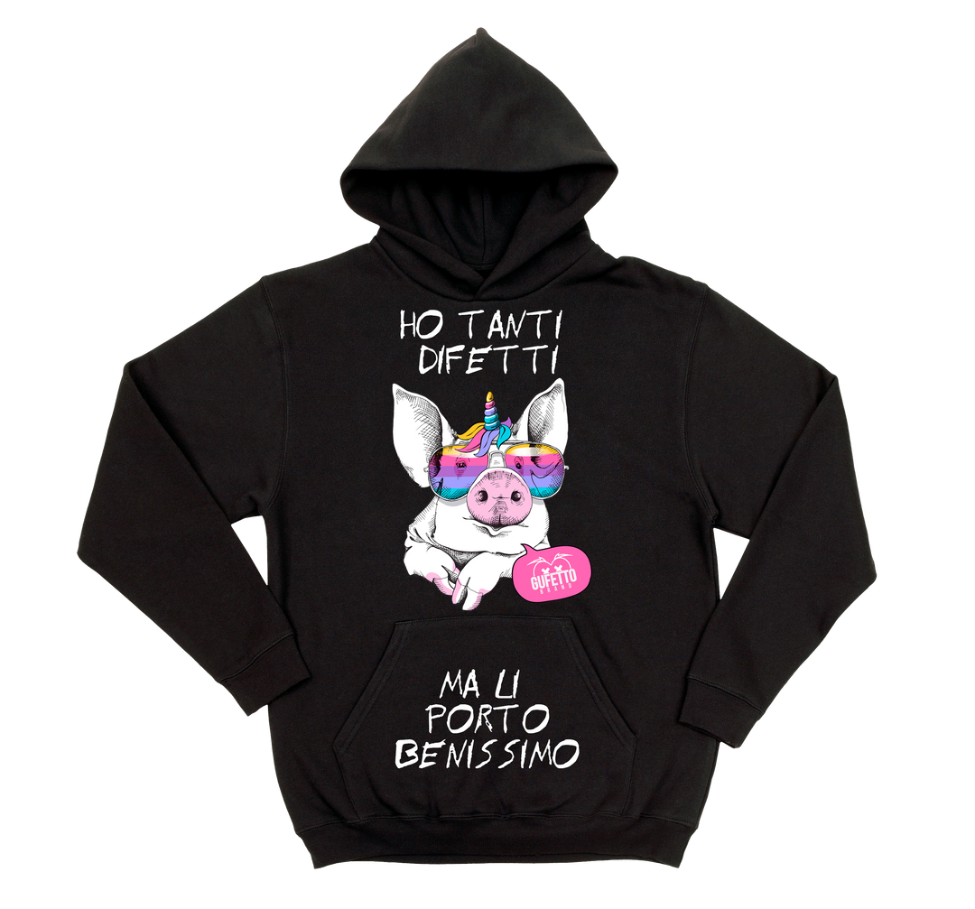 Felpa uomo Ho tanti difetti Porc - Gufetto Brand 