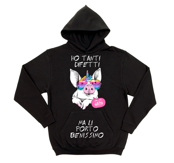 Felpa uomo Ho tanti difetti Porc - Gufetto Brand 