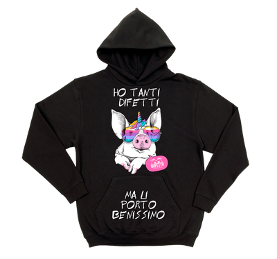 Felpa uomo Ho tanti difetti Porc - Gufetto Brand 