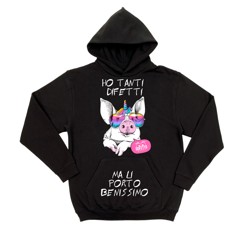 Felpa uomo Ho tanti difetti Porc - Gufetto Brand 