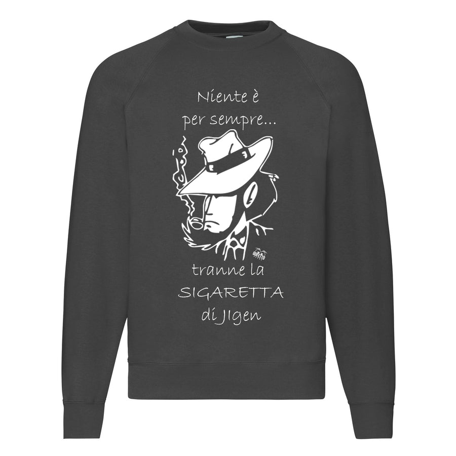 Felpa Classic Nera Uomo Donna Niente è per sempre - Gufetto Brand 