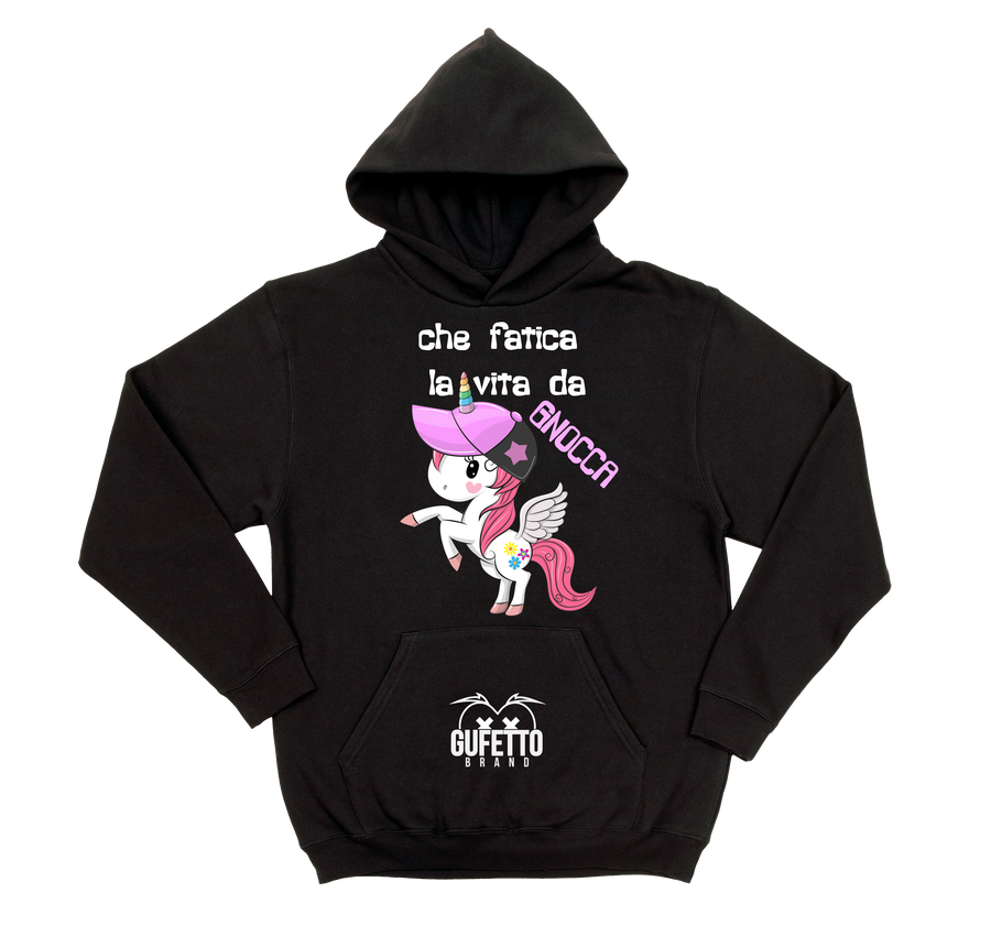 Felpa donna Gnocca Unicorn - Gufetto Brand 