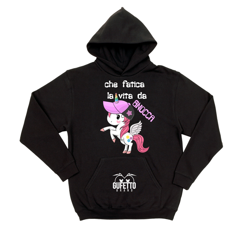 Felpa donna Gnocca Unicorn - Gufetto Brand 
