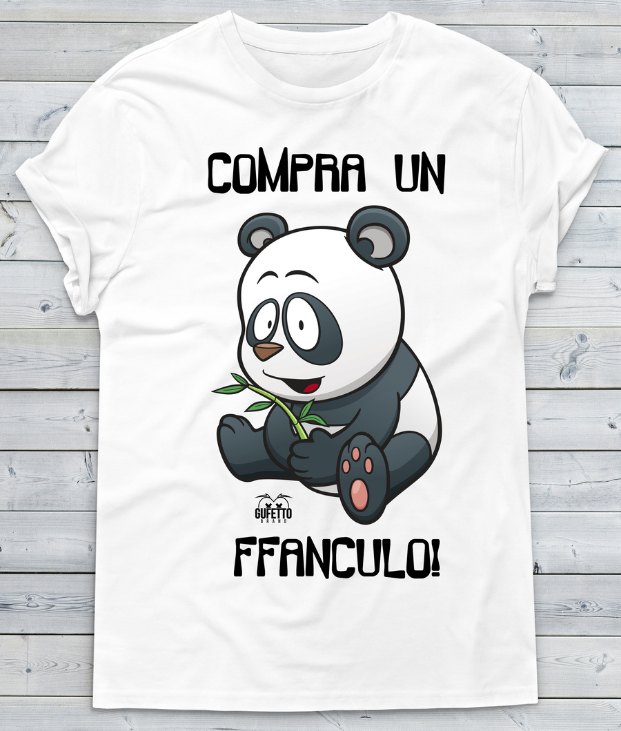 T-shirt Donna Compra un Panda - Gufetto Brand 