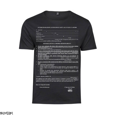 T-shirt Uomo Autocertificazione ( A019 ) - Gufetto Brand 