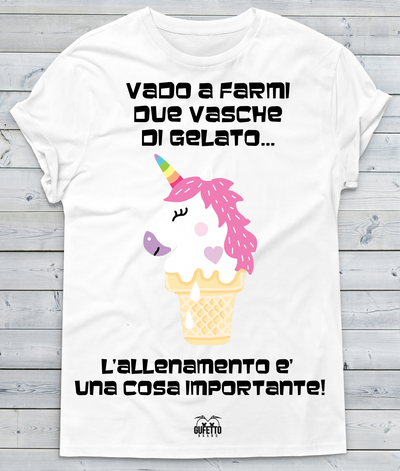 T-shirt Donna Vado a farmi... Unicorn - Gufetto Brand 