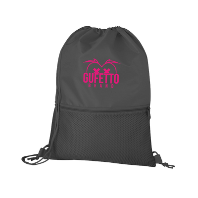 Sacca Gs Brand Nera Logo Fucsia - Gufetto Brand 