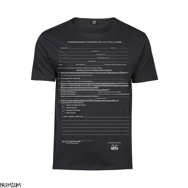 T-shirt Uomo Autocertificazione 4 Maggio ( O4901 ) - Gufetto Brand 
