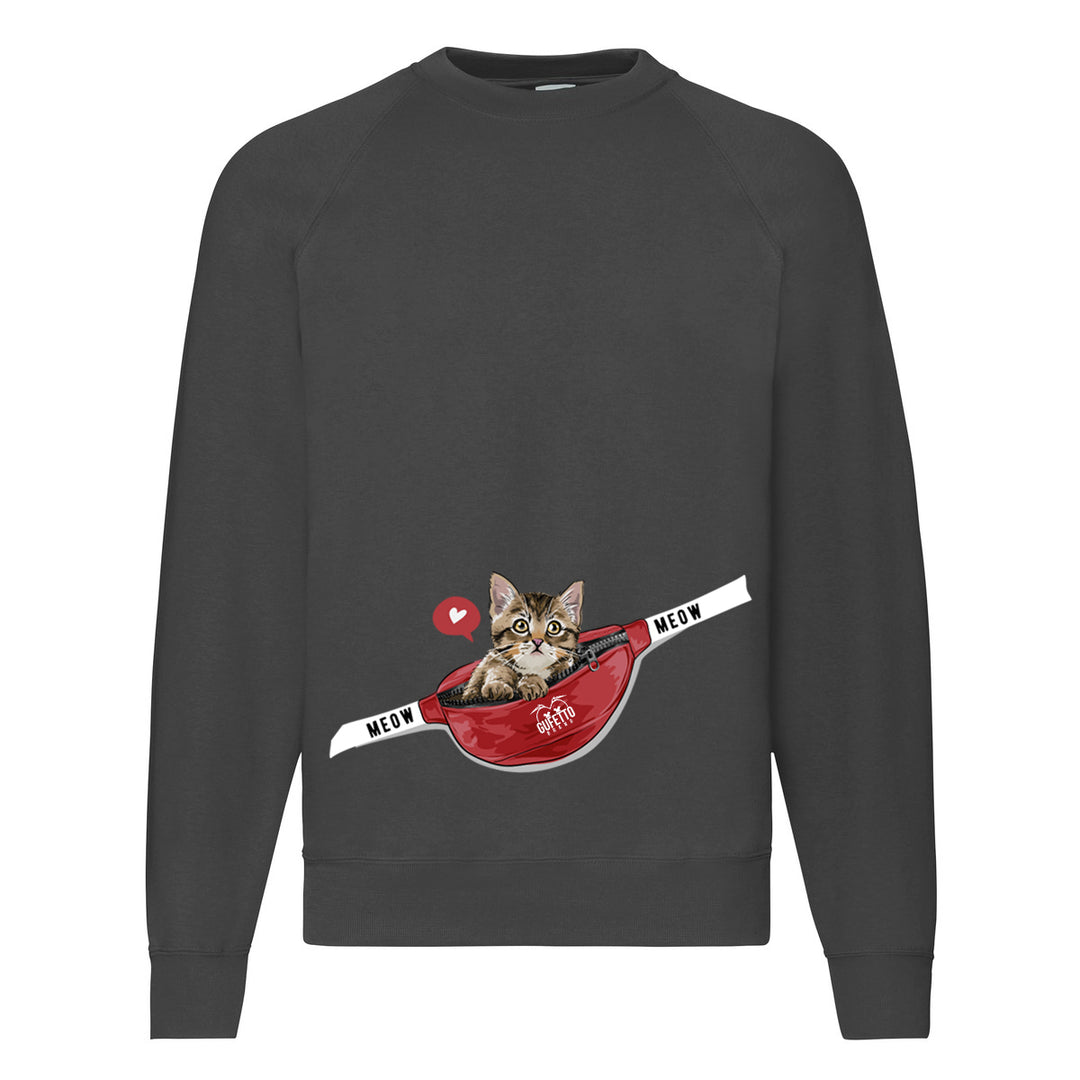 Felpa Classic  Uomo Donna  Cat Meow ( L741 ) - Gufetto Brand 