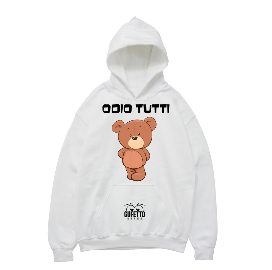 Felpa uomo Baby Bear Odio tutti - Gufetto Brand 