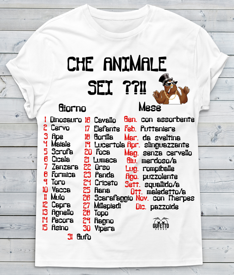 T-shirt Donna Che animale sei ??!! - Gufetto Brand 