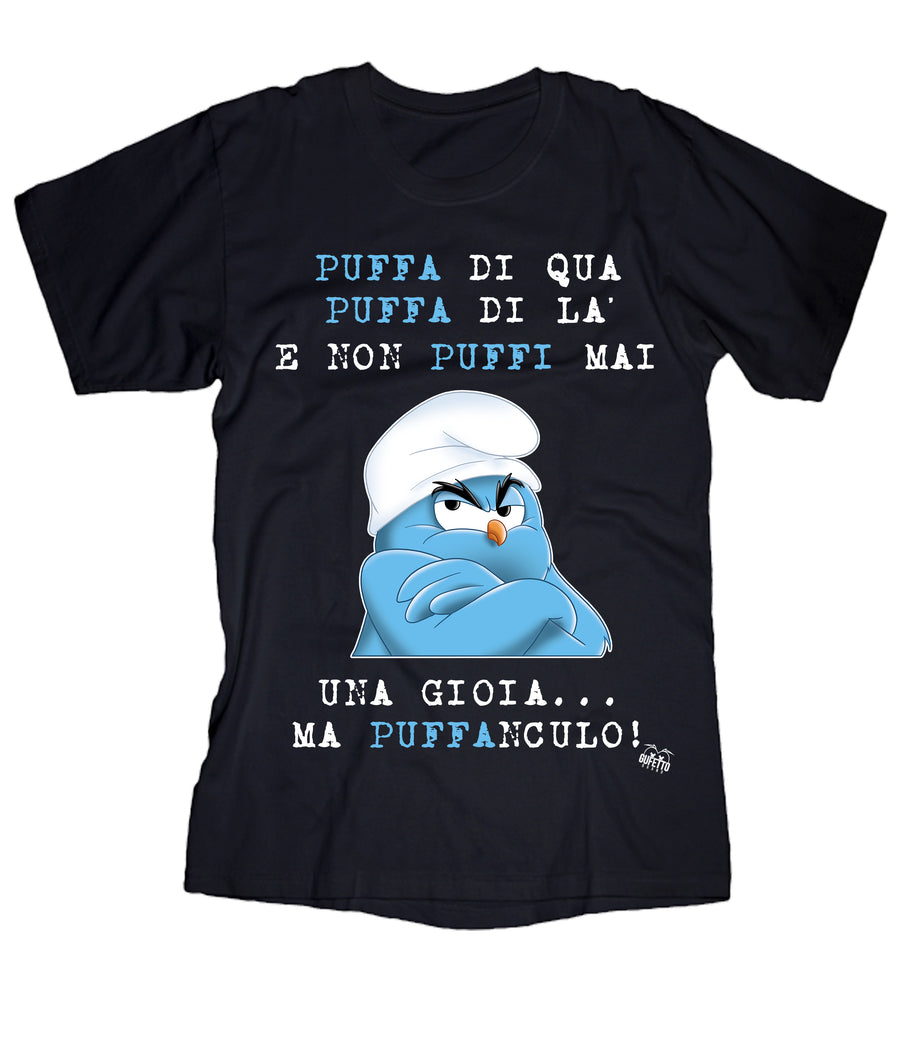 T-shirt Uomo Puffanculo ( T378 ) - Gufetto Brand 