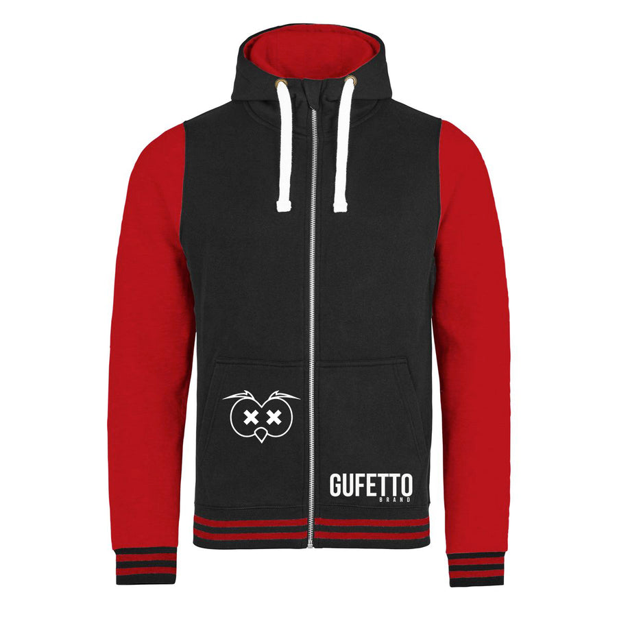 Felpa Urban Donna/Uomo Nera rossa - Gufetto Brand 