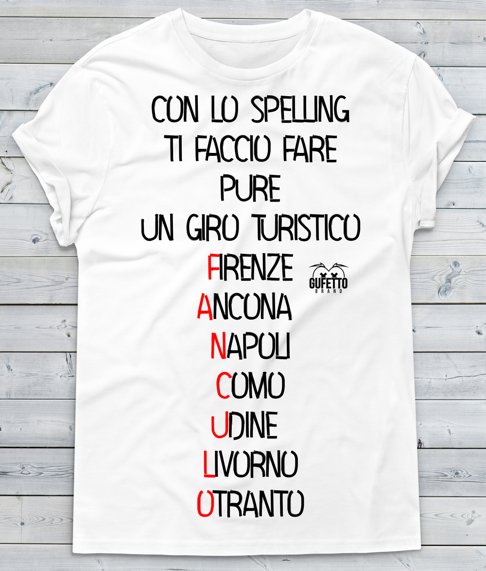 T-shirt Uomo Spelling - Gufetto Brand 