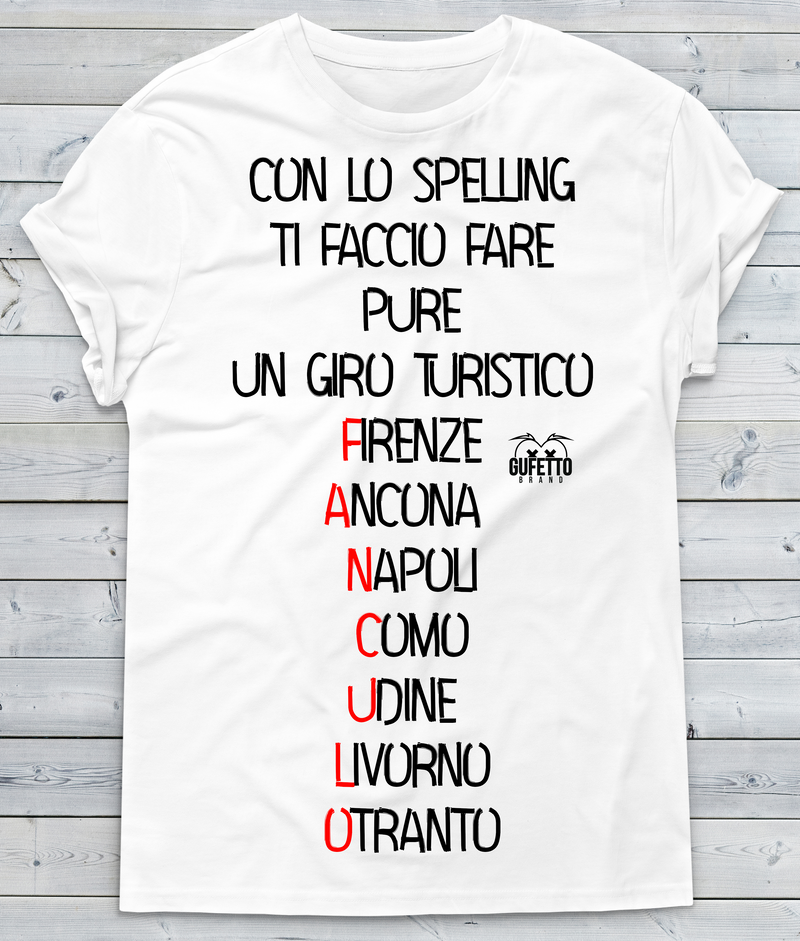 T-shirt Uomo Spelling - Gufetto Brand 