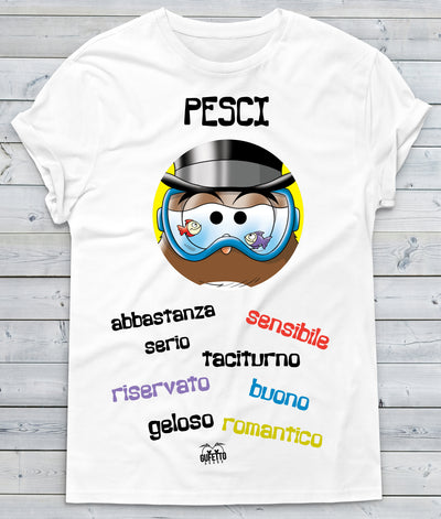 T-shirt Uomo Zodiac Gufetto Pesci ( K367 ) - Gufetto Brand 