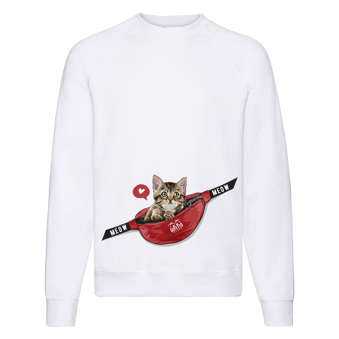 Felpa Classic  Uomo Donna  Cat Meow ( L741 ) - Gufetto Brand 