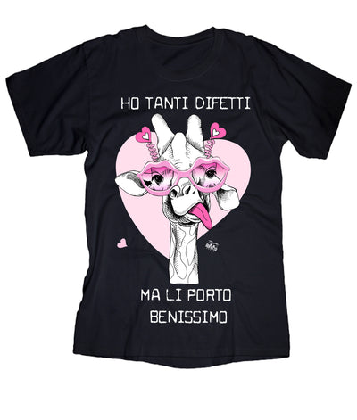 T-shirt Donna Ho tanti difetti Crazy - Gufetto Brand 