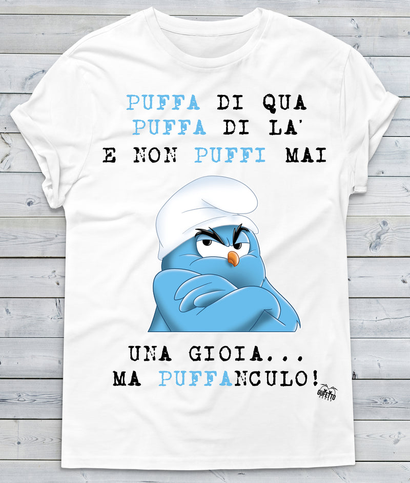 T-shirt Uomo Puffanculo ( T378 ) - Gufetto Brand 