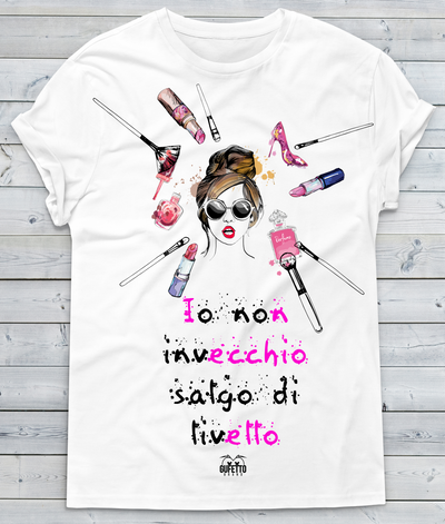 T-shirt Donna Non invecchio salgo di Livello - Gufetto Brand 