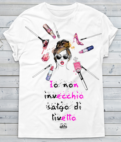 T-shirt Donna Bianca Non Invecchio Outlet - Gufetto Brand 