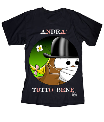 T-shirt Donna  Andrà tutto bene 'Gufetta' ( C928 ) - Gufetto Brand 