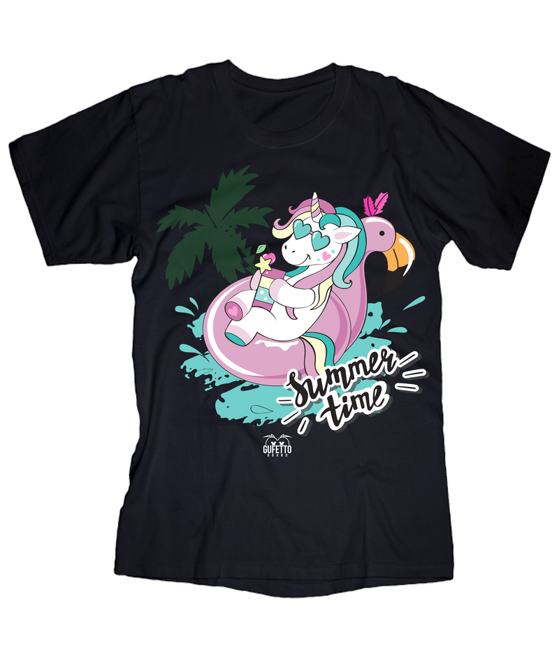 T-shirt Donna Summer time Unicorn - Gufetto Brand 