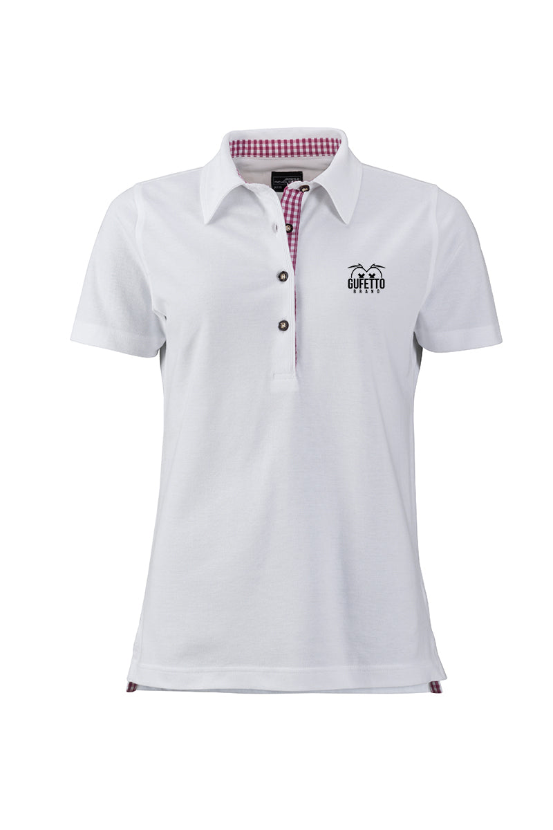Polo Donna White Gufetto Brand ( logo ricamato ) - Gufetto Brand 